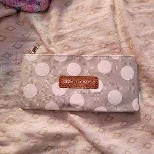 Geometry Valley Gray Polka Dot Pouch